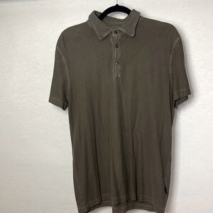 MEN'S BOSS Polo Short Sleeve Shirt- SZ Medium. Olive green/Gray- LT15